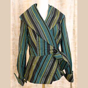 Striped Wrap Top Jacket Finley Size M